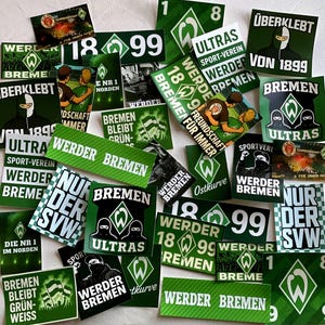 32 pegatinas del Bremen Ultra: liquidación de una colección excepcionalmente rara.