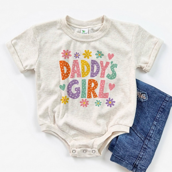 Daddy's Girl Baby Romper – Retro Bodysuit – Baby Girl Shower Outfit, Father's Day Baby Bodysuit Gift