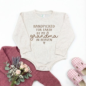 Personalized Handpicked for Earth by My in-Heaven Baby Bodysuit, Sublimated Baby Romper