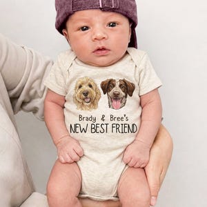 Body bébé personnalisé avec portrait d'animal de compagnie, barboteuse personnalisée avec portrait de chien ou de chat pour garçons et filles, tenue pour bébé amoureux des animaux, cadeau de naissance