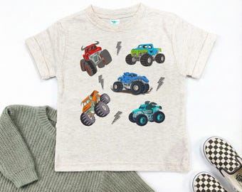 Monster Truck Shirt for Kids, Monster Truck Toddler Shirt, Boys Gift Tee, Racing Truck Birthday Outfit, Baby Monster Truck Romper
