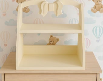 Houten displayplank voor meisjes: roze, blauw, paars of geel - strikaccent