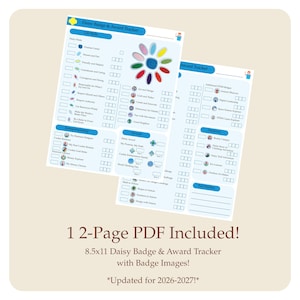 Listas de verificación para el seguimiento de insignias de Daisy, Brownie y Junior 2026-2027: Imprimible para Girl Scouts (Descarga instantánea) *¡Actualizado para 2026-2027!* Multinivel imagen 6