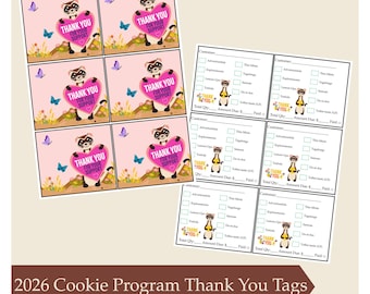 Etiquetas de Agradecimento do Programa de Biscoitos das Girl Scouts (Download Digital)
