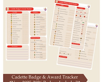 Lista de verificación de seguimiento de insignias de cadete 2025-2026: Girl Scout imprimible (descarga instantánea) *¡NUEVAS insignias 2025 incluidas!*
