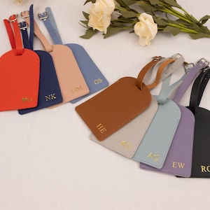 Personalized Leather Luggage Tag, Monogrammed Travel Gift