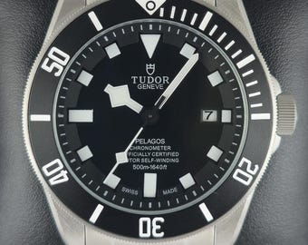 Vintage Überholte Tudor Pelagos Automatik Schwarzes Zifferblatt mit Datum Herren Armbanduhr | Drehbare Lünette | Stahlband