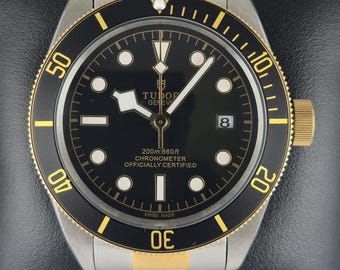 Vintage Überholte Tudor Black Bay Automatik Schwarzes Zifferblatt mit Datum Herren Armbanduhr | Edelstahlband