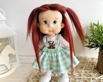 Handmade Textile Doll: Full mobile doll, Waldorf doll inspiration, Doll for collectors, Gift doll, Art Doll