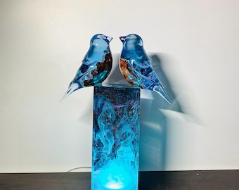 love bird lamp statue, gift for her, him