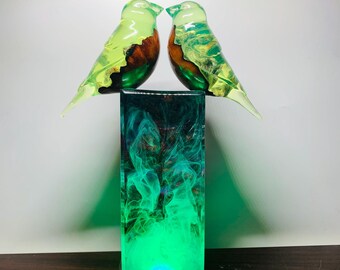 love bird lamp statue, gift for her, him