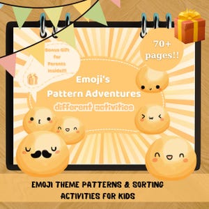 Emoji Pattern Sorting Workbook | 70+ Pages Skill-Based Activity | Spot the Difference + Bonus Maze | Preschool Printable Fun