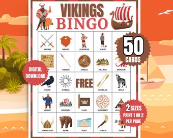 Afdrukbare Vikingbingo | Op Scandinavisch geïnspireerd themaspel voor geschiedenisfans