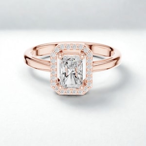 In het lab gekweekte diamanten ring stralend geslepen verlovingsring art deco stapelbare ring, klassieke beloftering voor vrouwen, cadeaus bruidsmeisje, aangepaste sieraden