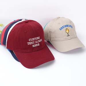 Embroidered Hats,Custom Text /Logo Baseball Caps,Custom Personalized Hats,Bachelorette Party,Sorority Hats,Gifts For Dad,Mom,Christmas Gifts