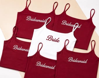 Bride and Bridesmaid Tank Tops,Custom Embroidered Camisole Set, Matching Bridal Party Shirts, Bachelorette Outfit,Mrs. Tank, The Party Shirt