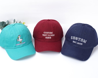 Cappello da baseball personalizzato con testo/logo ricamato, cappelli da addio al nubilato, cappello da confraternita, cappello da baseball unisex, regalo per papà, mamma, sposa, cappelli personalizzati