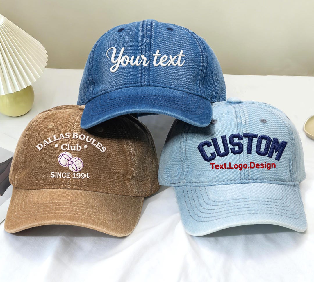 Custom Embroidered Denim Hats,text/logo Baseball Cap,gift for Bride ...
