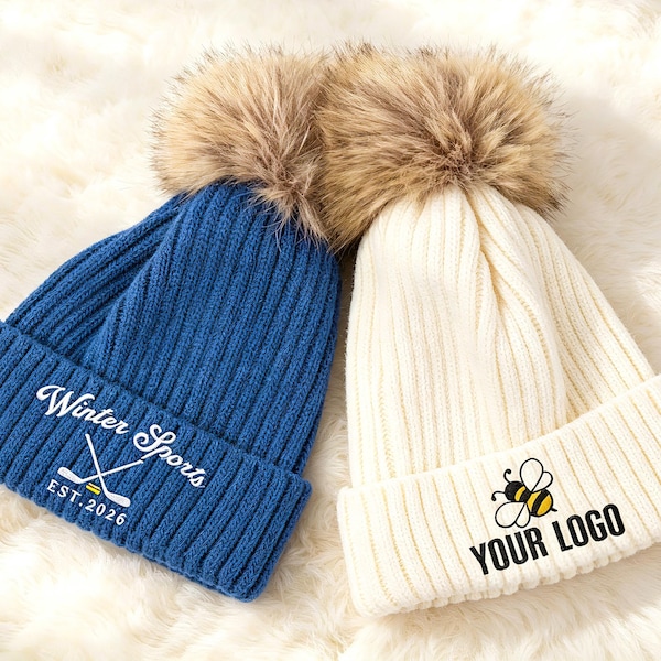Custom Embroidered Beanie Winter Warm Hat Custom Logo/Text,Unisex Beanie Hats,Christmas Gift,Family custom knit hat,Cuffed Beanie