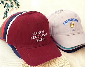 Custom Embroidered Cotton Baseball Cap,Personalized Text/Logo,Bachelorette Party,Sorority Hats,Gifts For Dad,Mom,Christmas Gifts,Custom Hats
