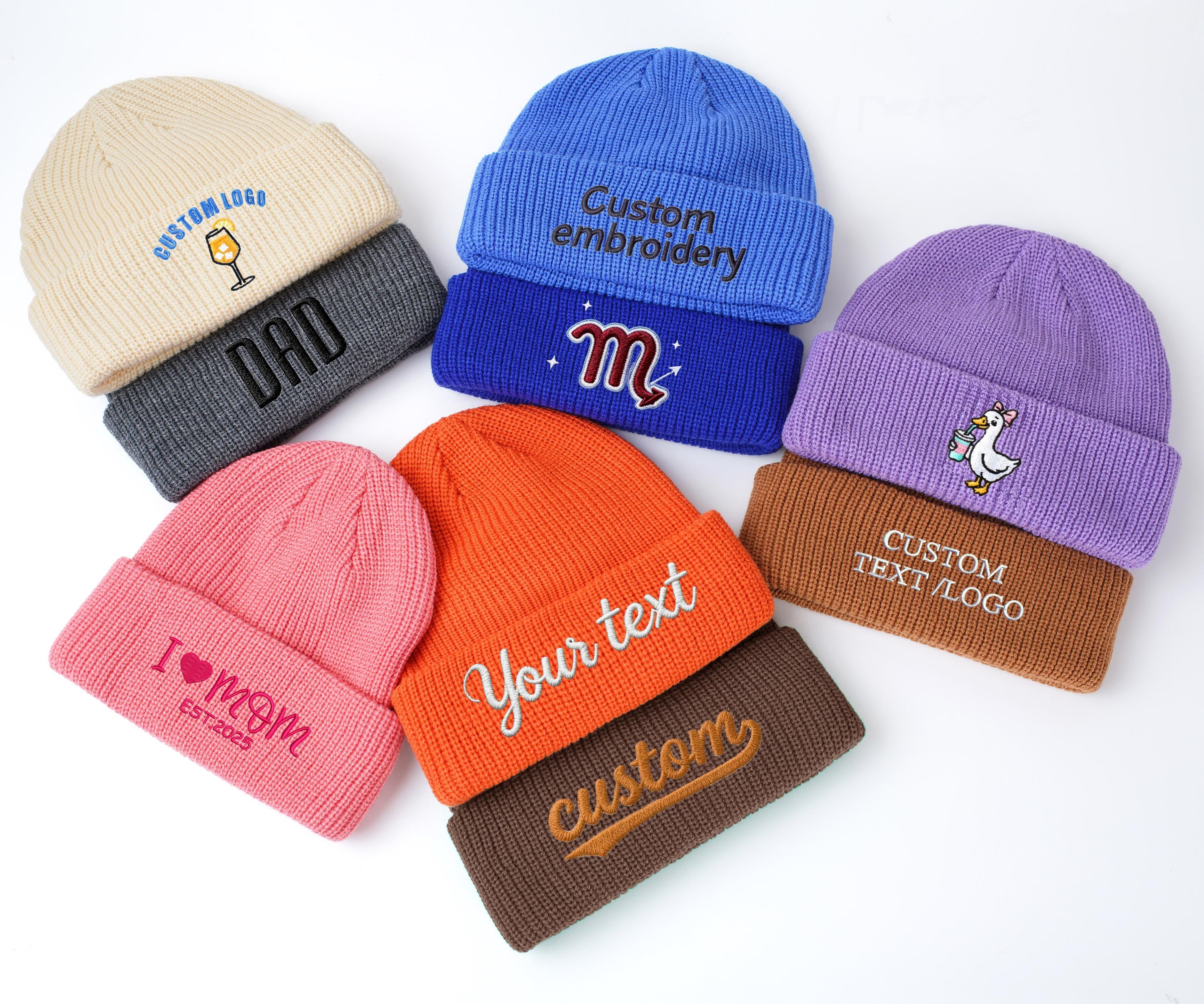 Embroidered Knit Hat - Etsy