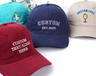 Cappelli ricamati con testo/logo personalizzati, cappellini da baseball personalizzati, cappelli da sposa, addii al nubilato, cappelli personalizzati, regali per neopapà e neomamma, regali di Natale
