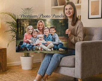 Impresión fotográfica personalizada en metal, colores vibrantes, lista para colgar en la pared.