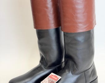 Botas de montar de cuero hechas a mano / Calzado histórico militar revolucionario