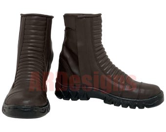 Handmade Fallout Leather Cosplay Boots: Wasteland Warrior Footwear