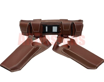 Bo-Katan Kryze Leather Belt & Holsters Set | Mandalorian Cosplay Costume with pouches