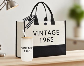 60th birthday gift for women,vintage 1964 beach tote bag,vintage 1965,personalized gift,gift for women,gift for grandma-1965 Gift