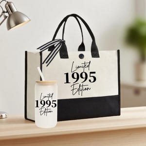 Limited Edition Birthday 1995 Cotton Canvas Tote Bag,30th Birthday Gift ,For Women 30th Birthday Celebration Party Gift,Gift for Sister