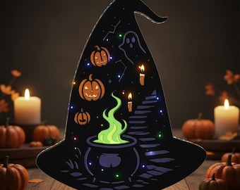 Halloween Witch Hat Shadow Box SVG | 3D Papercut Template (Digital Download)