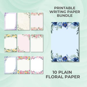Blumen Briefpapier Set: Briefpapier, Journaling Papier zum Ausdrucken (PDF Download)