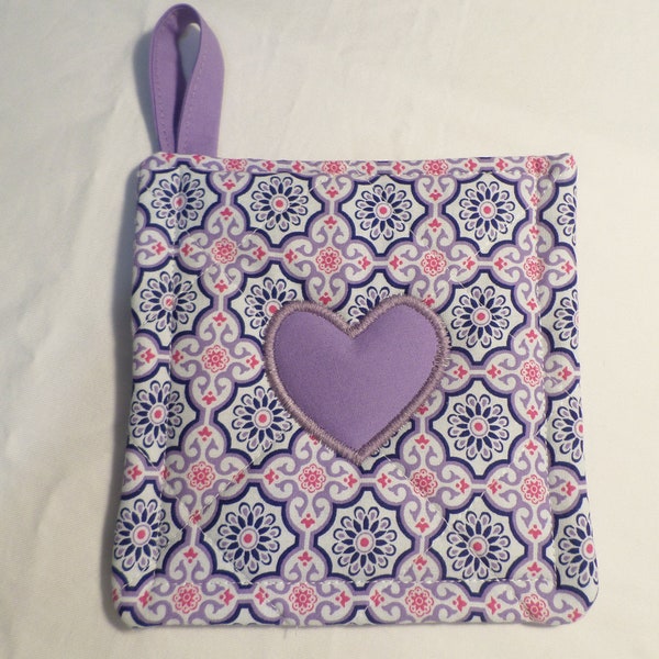 Purple Heart Applique Potholder