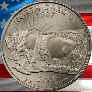 2006 P & D North Dakota State Quarter Circulated US Mint 25C Coin Collectible Prairie Bison Coin