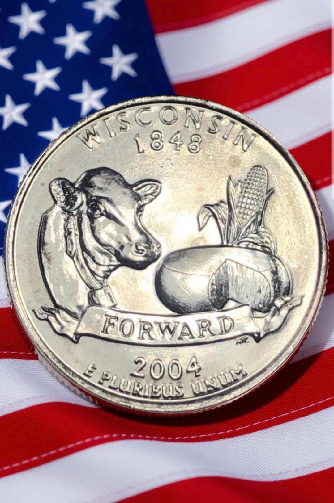 2004 P & D Wisconsin State Quarter Circulated US Mint 25C Coin ...