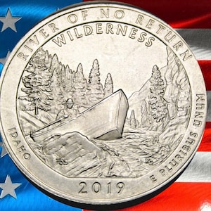 Moneda de veinticinco centavos de la serie &quot;Río sin retorno de la Iglesia Frank de P&D&quot; de 2019, Wilderness, circulada