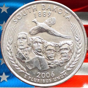 2006 P & D South Dakota State Quarter Circulated US Mint 25C Coin Collectible Mount Rushmore Coin
