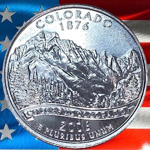 2006 P & D Colorado State Quarter Circulated US Mint 25C Coin Collectible Rocky Mountains Outline Historic Coin