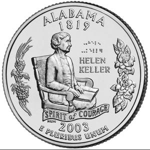 2003 P & D Alabama State Quarter Zirkulierte US Mint 25C Münze Sammlerstück Kamelie Blume Historische Münze