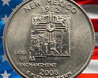 2008 P & D New Mexico State Quarter Circulated US Mint 25C Coin Collectible Zia Sun Symbol Coin