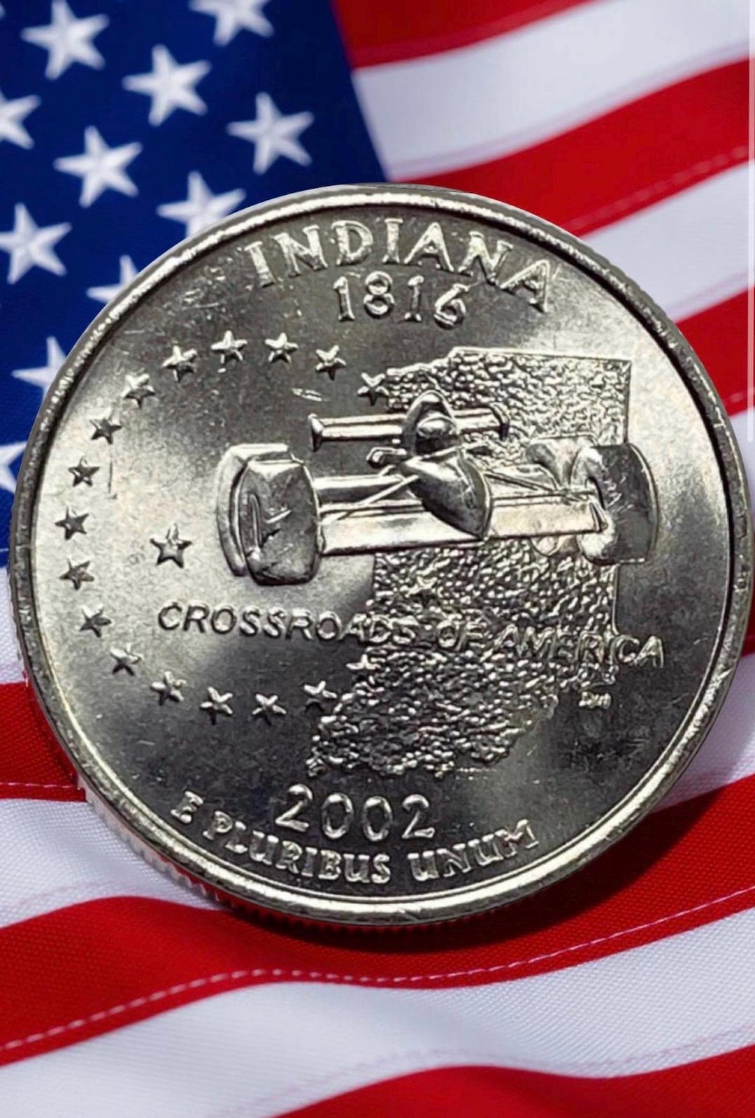 Indiana Coin 2002 P & D Indiana State Quarter Circulated US Mint 25C Coin ...
