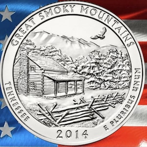 2014 P & D Great Smoky Mountains National Park Quarter Circulated US Mint 25C Coin Collectible Tennessee North Carolina Scenic Design