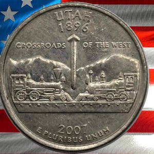 2007 P & D Utah State Quarter Circulated US Mint 25C Coin Collectible Delicate Arch Outline Coin