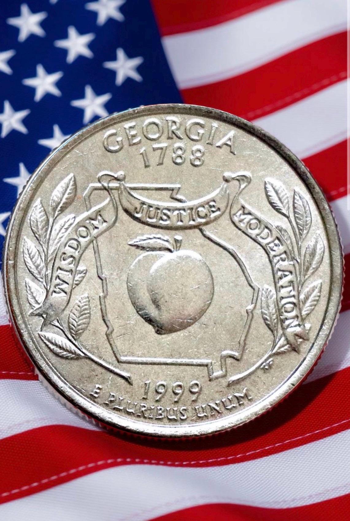 1999年 P & D ジョージア州 25セント 流通コイン 米国造幣局 25セント コレクターズアイテム ピーチステート 州アウトラインコイン -  Etsy 日本