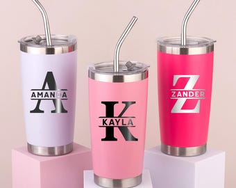 Tazas para damas de honor, vasos grabados con láser, taza de acero inoxidable personalizada de 20 oz, vaso con logotipo personalizado, regalos para damas de honor