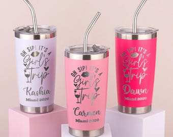 Vacation Cups, Engraved Beach Tumblers, Personalized Cups with Name, Skinny Tumbler with Name, Engraved Cup, Cruise Cups Mais