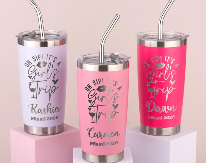 Vacation Cups, Engraved Beach Tumblers, Personalized Cups with Name, Skinny Tumbler with Name, Engraved Cup, Cruise Cups Mais