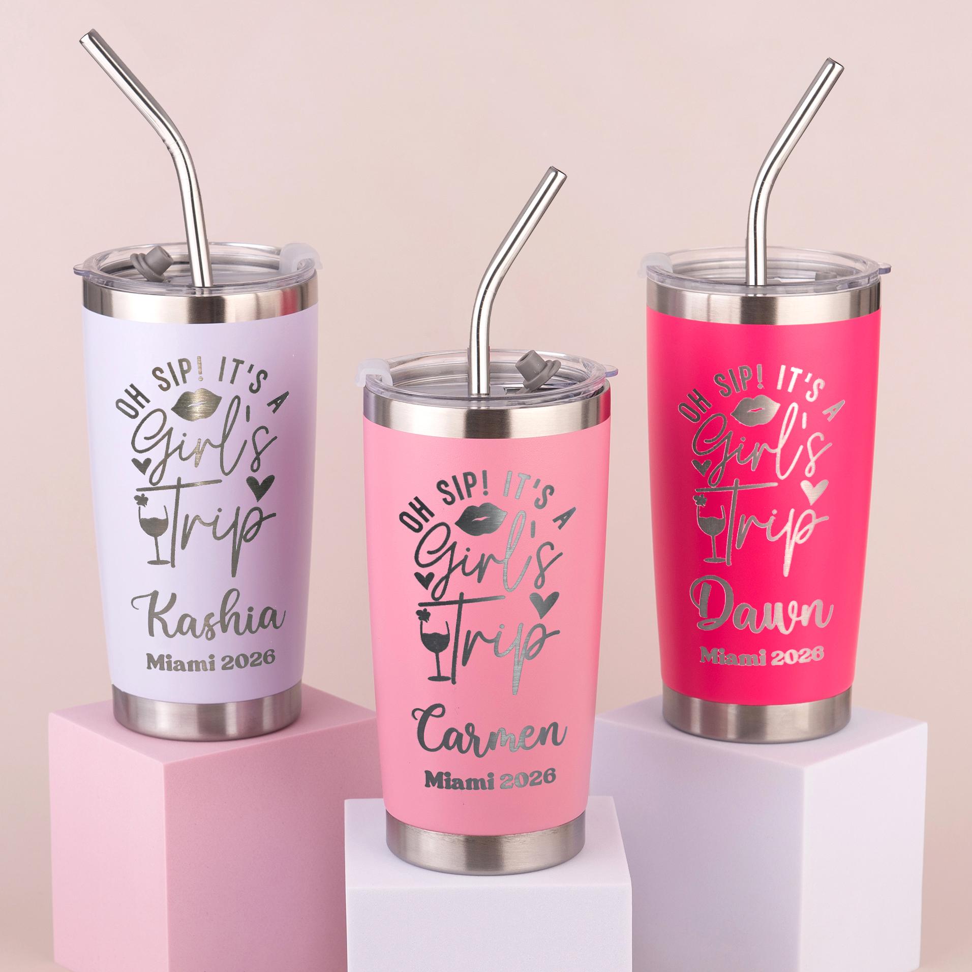 Vacation Cups, Engraved Beach Tumblers, Personalized Cups with Name, Skinny Tumbler with Name, Engraved Cup, Cruise Cups Mais